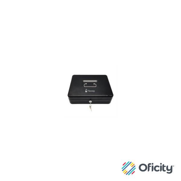 Caja Dinero Nextep Metalica Extra Grande 30 cm Bandeja Con Clips Para 4 Billetes