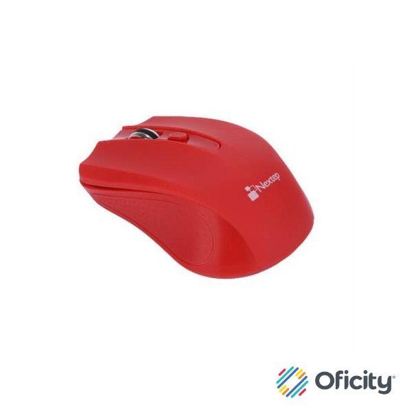Mouse Nextep Inalámbrico USB Color Rojo 1600 dpi Baterías Incluidas