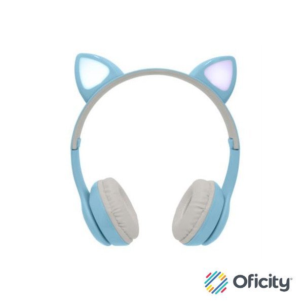 Diadema Perfect Choice Catto Inalámbrica con Luz para Niños Color Azul