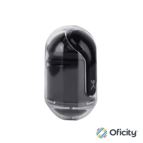 Audífonos Inalámbricos Perfect Choice TWS Estuche Transparente ClearBeat con Indicador de Carga Color Negro