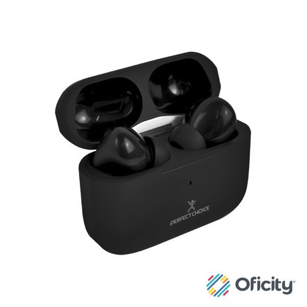 Audifonos Perfect Choice TWS Enc Carga Inalambrica Nesh Negro