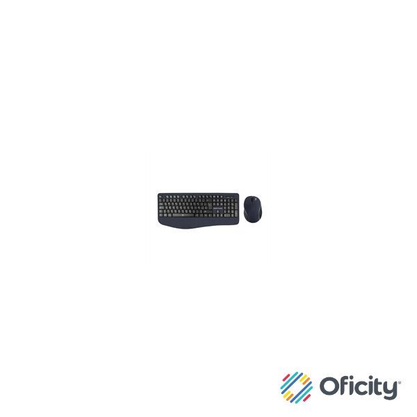 Kit Teclado y Mouse Perfect Choice Inalámbrico Ergonómico Color Negro