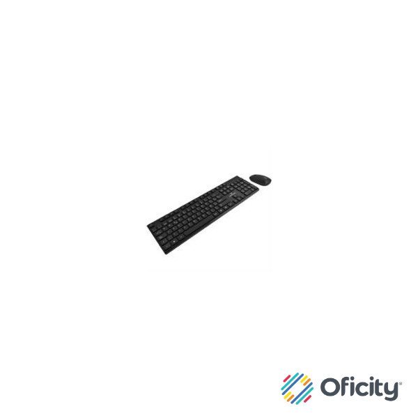 Kit de Teclado y Mouse Perfect Choice Dust Inalámbrico USB Silencioso y Antiderrames Color Negro
