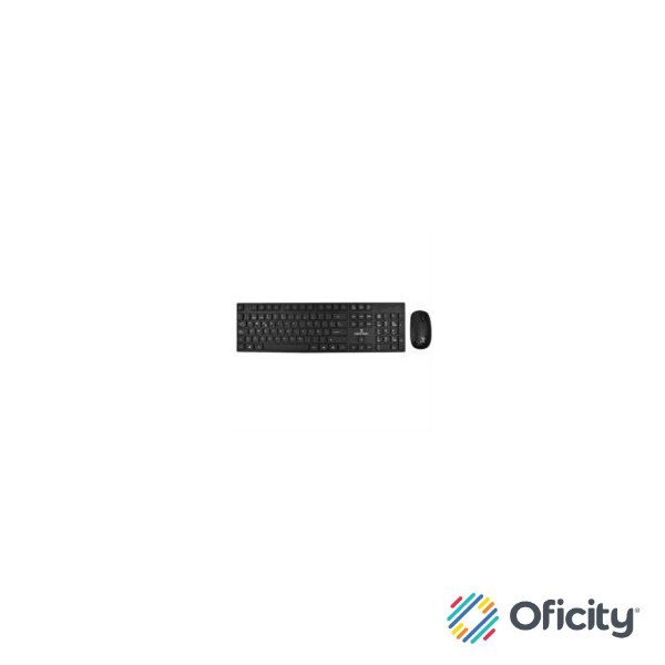 Kit de Teclado y Mouse Perfect Choice Dust Inalámbrico USB Silencioso y Antiderrames Color Negro