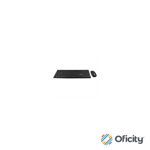 Kit de Teclado y Mouse Perfect Choice Dust Inalámbrico USB Silencioso y Antiderrames Color Negro
