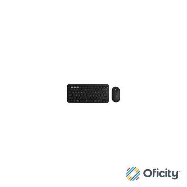 Kit Perfect Choice de Teclado y Mouse Inalámbrico Ergonómico 1000 dpi Froyo Color Negro