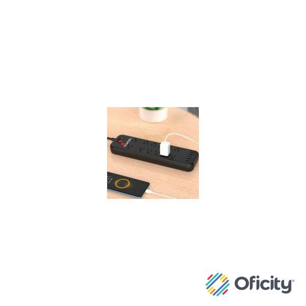 Supresor de Picos Smartbitt SBSS-B12-5U 12 Contactos y 5 Puertos USB