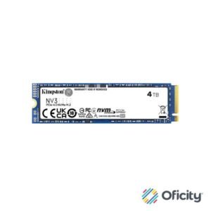 Unidad de Estado Solido SSD Kingston NV3 4TB M.2 2280 NVME SSD PCIE 4.0 Gen 4X4 Hasta 6000 MB S SNV3S 4000G