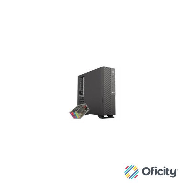 Gabinete Oficina Mince Slim ITX Stylos 4xUSB 2.0 2xUSB 3.0 1xTipo C Puerto 3.5mm con Fuente de Poder 550W