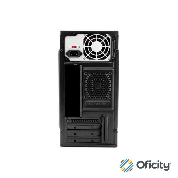 Gabinete Stylos Mini-Tower Micro-ATX/Mini-ITX USB 3.0 con Fuente de 500W sin Ventiladores Instalados Negro/Rojo