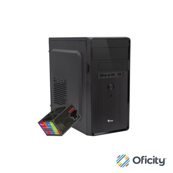 Gabinete Stylos Mini-Tower Micro-ATX/Mini-ITX USB 3.0 con Fuente de 500W sin Ventiladores Instalados Negro/Rojo
