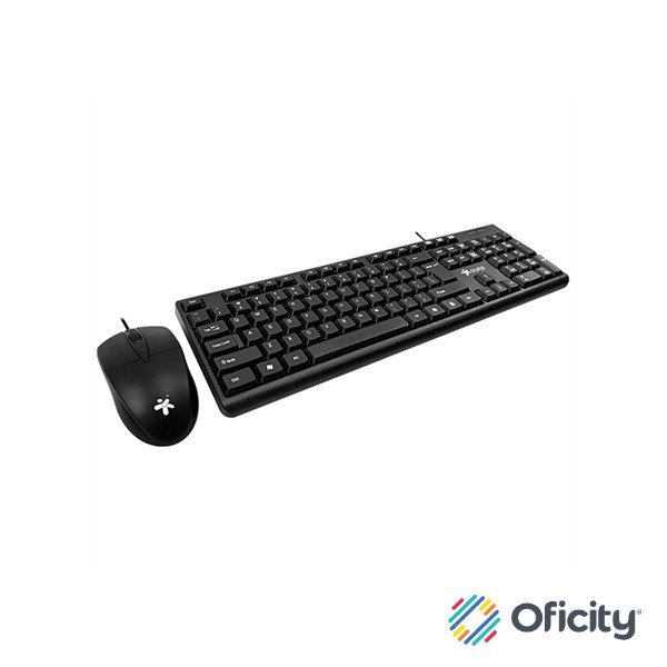 Kit Teclado y Mouse Stylos Tech Alámbrico 105 Teclas Conexión USB Color Negro