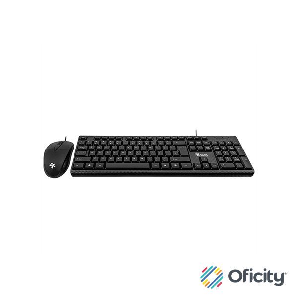 Kit Teclado y Mouse Stylos Tech Alámbrico 105 Teclas Conexión USB Color Negro