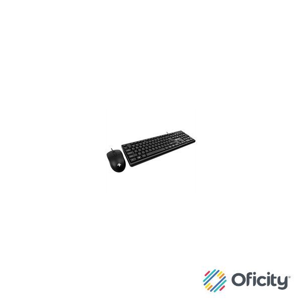 Kit Teclado y Mouse Stylos Tech Alámbrico 105 Teclas Conexión USB Color Negro