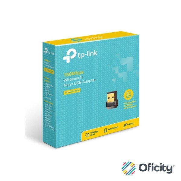 Adaptador TP-Link Wi-Fi USB TL-WN725N Nano N150 150Mbps 2.4GHz USB 2.0