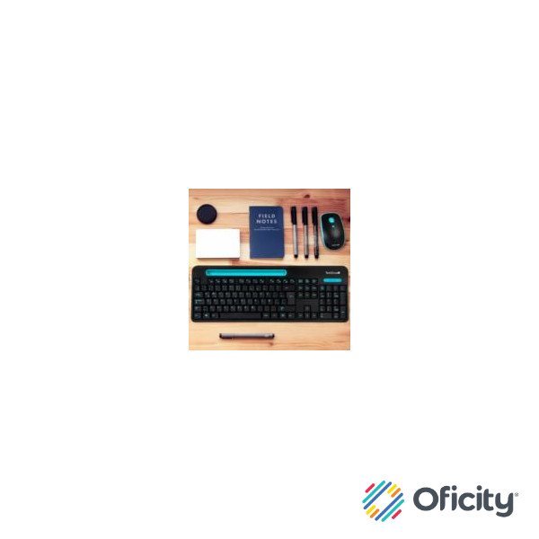 Kit Teclado y Mouse TechZone Inalámbrico 105 Teclas+Espacio Tablet/Smartphone 1600dpi 3 Botones Win/Mac Color Negro-Azul