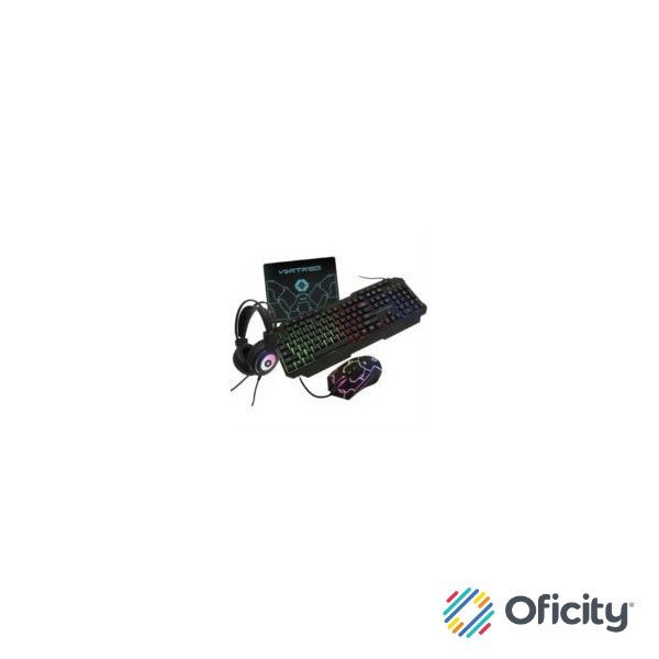 Kit Gamer Vortred Alámbrico 4 en 1 Gear Up Color Negro