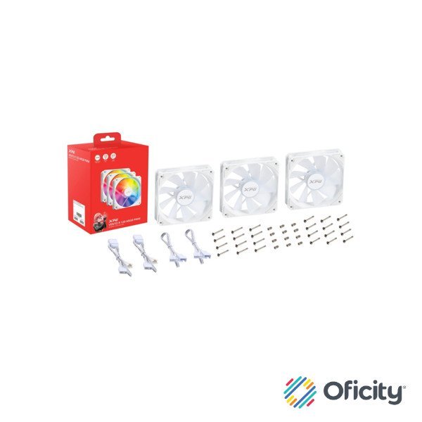 Kit 3 Ventiladores Thermaltake VENTOR 120 ARGB PWM Aspas Invertidas Blanco
