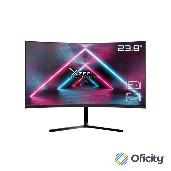 Monitor Xzela 23.8" Curvo FHD VA 100Hz 5ms VGA HDMI Vesa 100x100mm Negro
