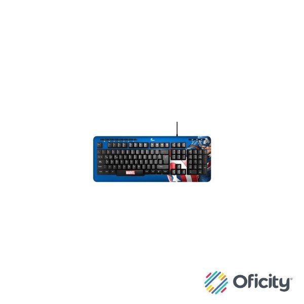 Teclado XTech Full Size Capitan America Marvel XTech XTK-M401CA - Teclas multimedia - Español - Conexion USB