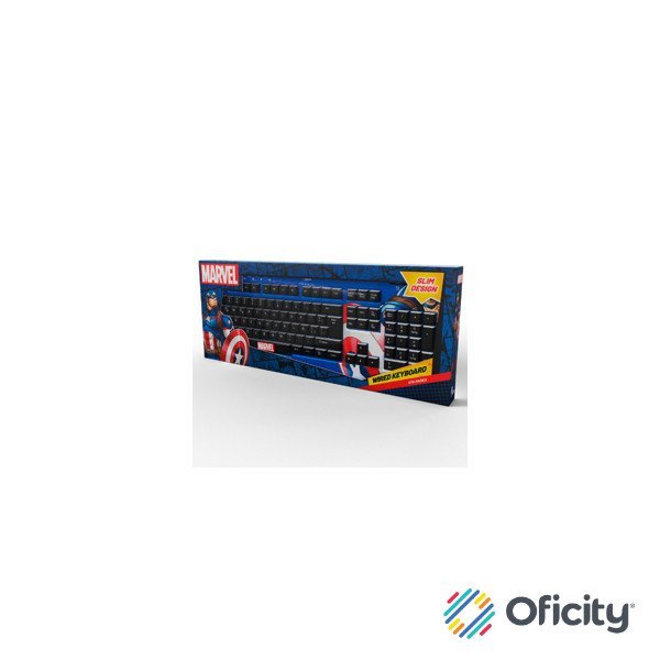 Teclado XTech Full Size Capitan America Marvel XTech XTK-M401CA - Teclas multimedia - Español - Conexion USB