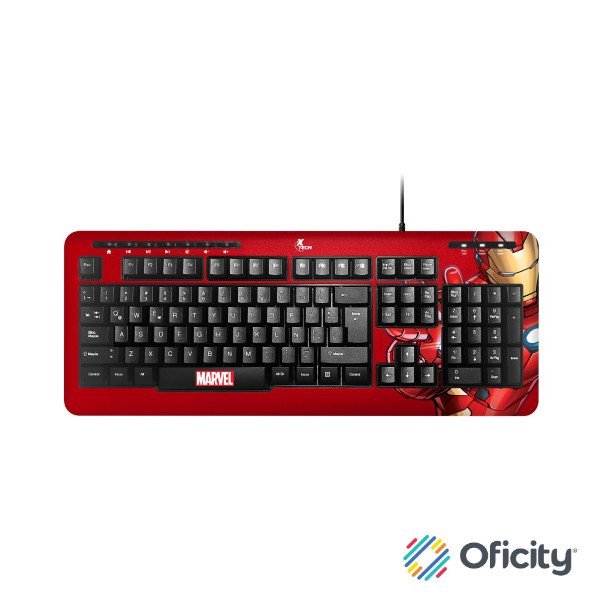 Teclado XTech Full Size Iron Man XTK-M401IM - Teclas multimedia - Español - Conexion USB