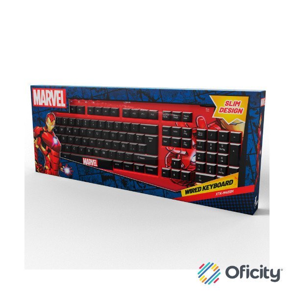 Teclado XTech Full Size Iron Man XTK-M401IM - Teclas multimedia - Español - Conexion USB