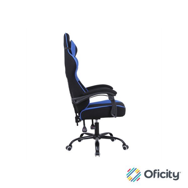 Silla Gamer Xzeal XZ20 Tela Foam Reclinable 140° Base de Metal Piston Clase 3 115Kgs Brazos Fijos Negro-Azul